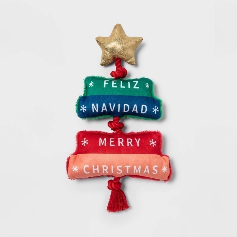 Plush Rope Tree Dog Toy - Wondershop Feliz Navidad - NEW WITH TAGS